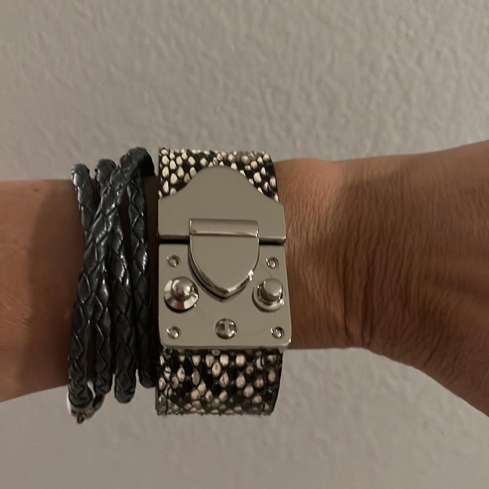 Python Bracelet And Leather Wrap Bracelet - image 7